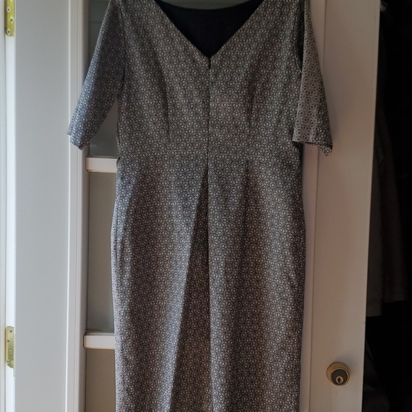 Grey White floral print dress - Picture 2 of 5